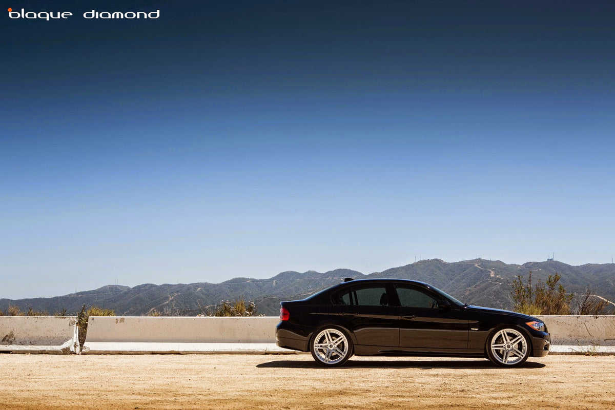 E90 BMW 328i with 20inch silver w/polished face BD-6 wheels