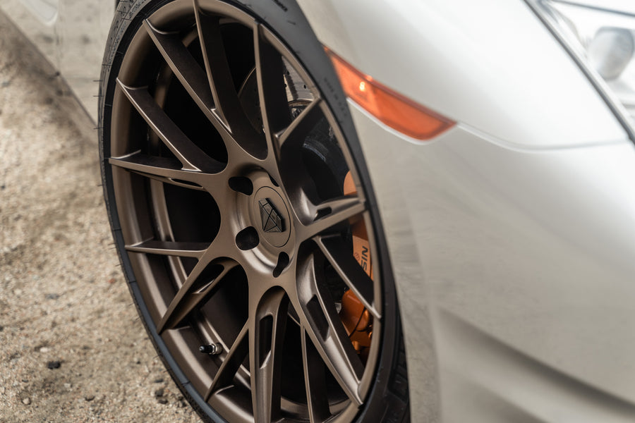 A 2015 Nissan GTR on Blaque Diamond BD-F18 Custom Matte Bronze Wheels
