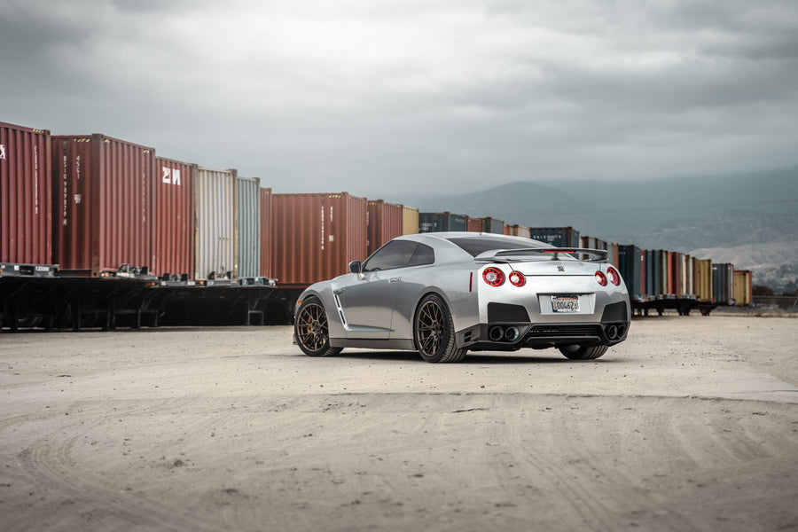 A 2015 Nissan GTR on Blaque Diamond BD-F18 Custom Matte Bronze Wheels