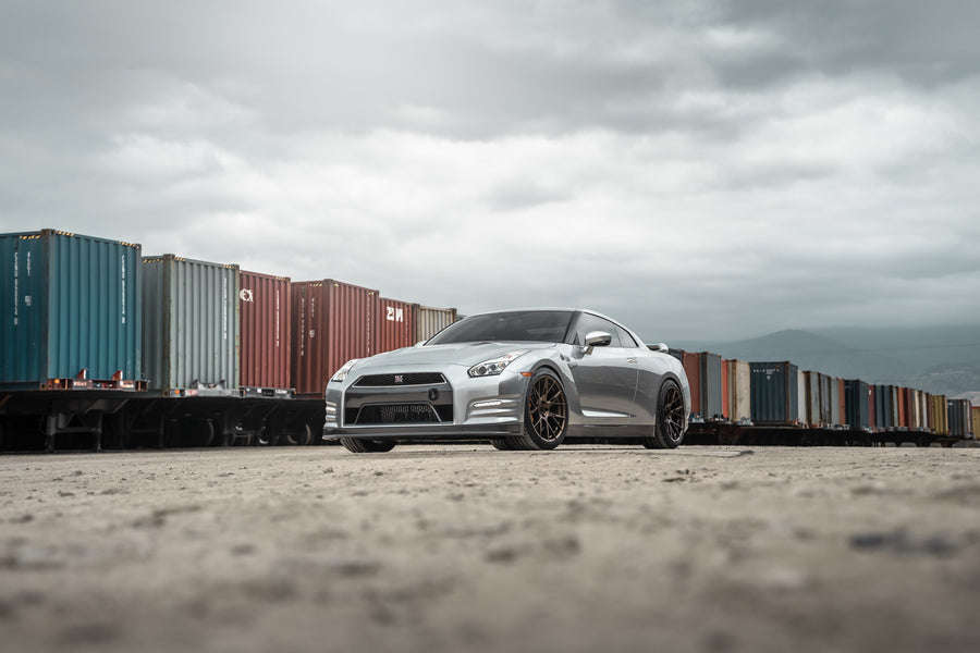 A 2015 Nissan GTR on Blaque Diamond BD-F18 Custom Matte Bronze Wheels