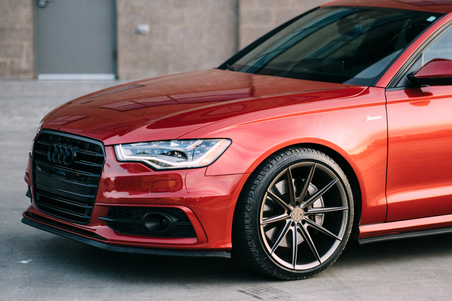 A 2016 Audi A6 on 20 Inch Blaque Diamond BD-11 Antique Matte Bronze Wheels