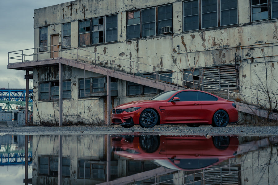 A 2018 BMW M4 on 20 Inch Blaque Diamond BD-F18 Gloss Black Wheels
