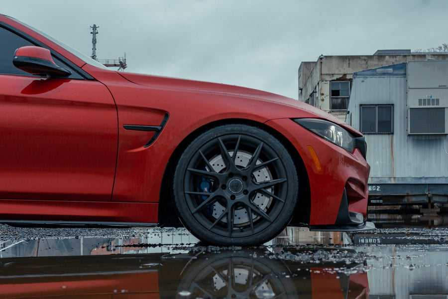 A 2018 BMW M4 on 20 Inch Blaque Diamond BD-F18 Gloss Black Wheels