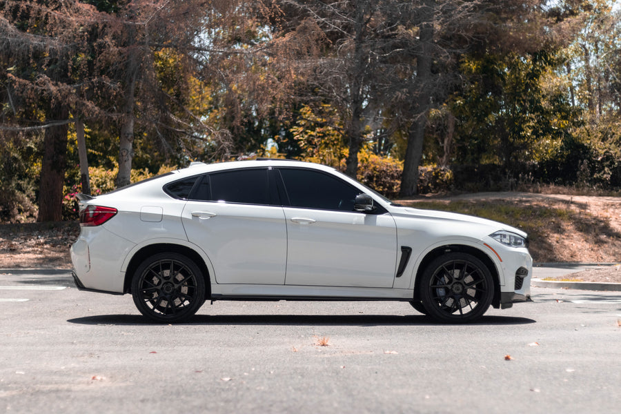 A 2018 BMW X6M on 22 Inch Blaque Diamond BD-F18 Gloss Black Wheels