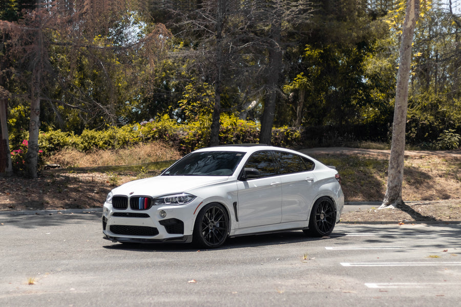 A 2018 BMW X6M on 22 Inch Blaque Diamond BD-F18 Gloss Black Wheels