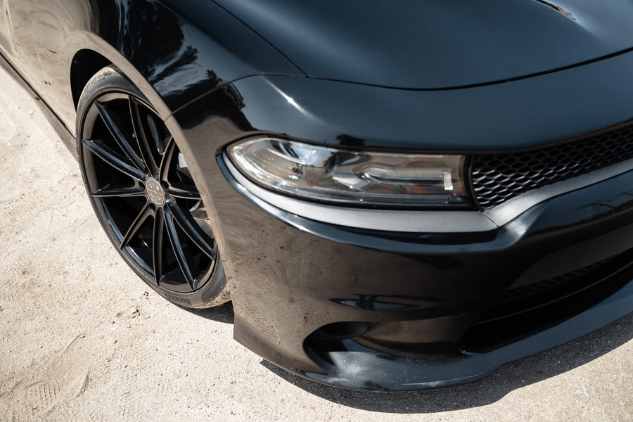 A 2018 Dodge Charger on 20 Inch Blaque Diamond BD-11 Gloss Black Wheels