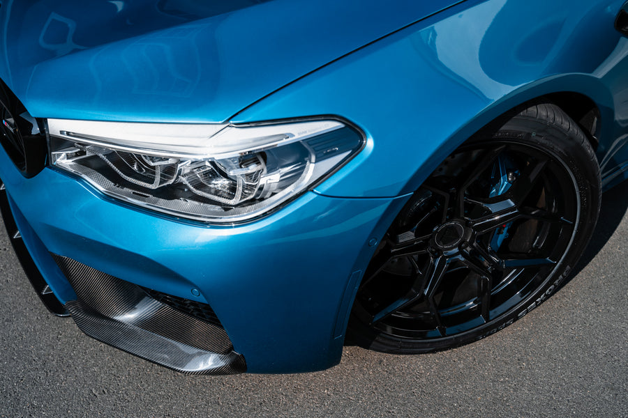 A 2019 BMW M5 on Blaque Diamond BD-F25 Gloss Black Wheels