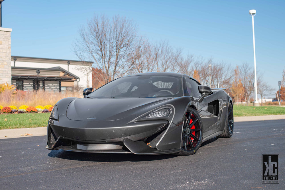 A 2019 McLaren 570s on 19 Inch Blaque Diamond BD-11 Gloss Black Wheels