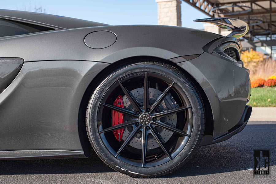 A 2019 McLaren 570s on 19 Inch Blaque Diamond BD-11 Gloss Black Wheels