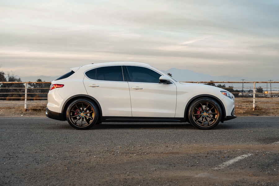 A 2020 Alfa Romeo Stelvio on Blaque Diamond BD-23 Custom Bronze Finish Wheels