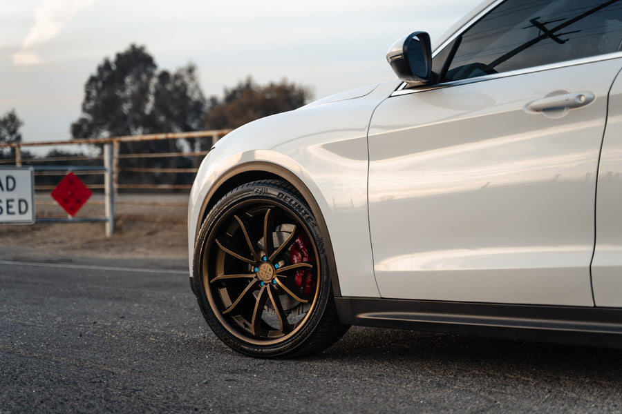 A 2020 Alfa Romeo Stelvio on Blaque Diamond BD-23 Custom Bronze Finish Wheels