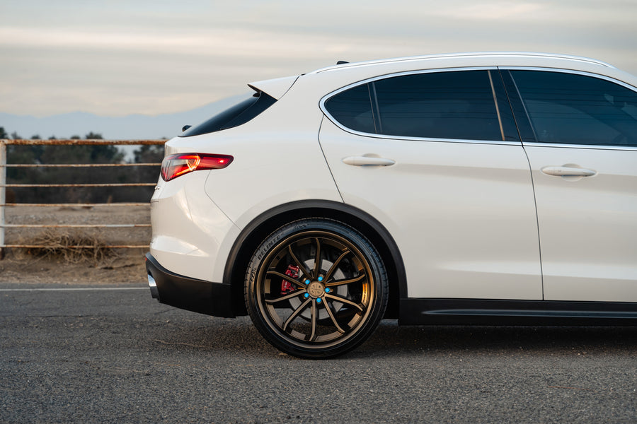 A 2020 Alfa Romeo Stelvio on Blaque Diamond BD-23 Custom Bronze Finish Wheels