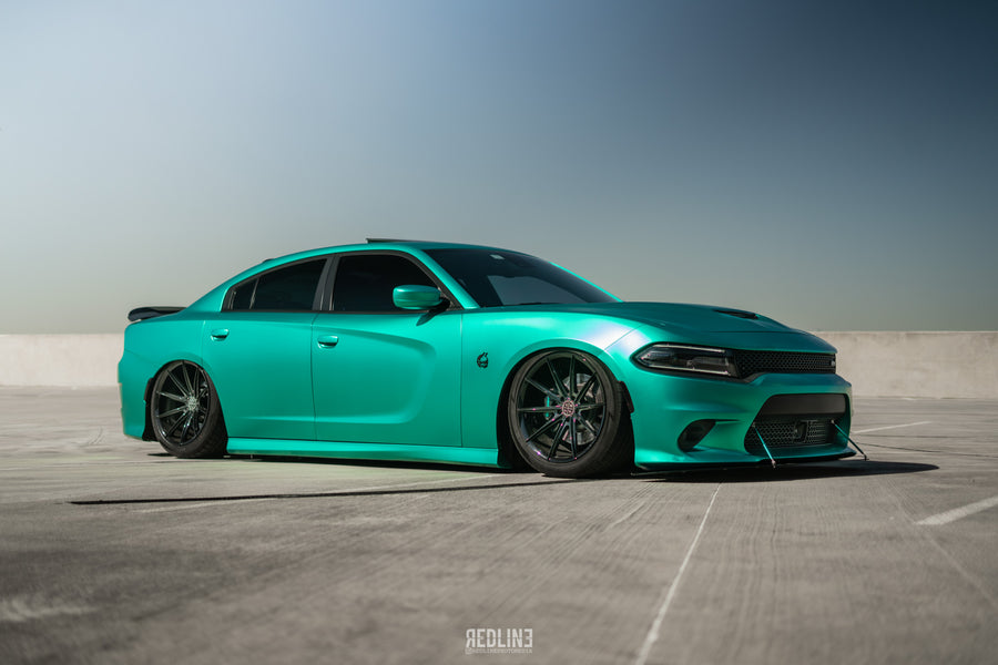 A 2020 Dodge Challenger Scatpack 392 on 20 Inch Blaque Diamond BD-11 Gloss Black Wheels