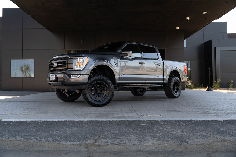 A 2020 Ford F150 on Blaque Diamond BD-O801 Textured Black Wheels