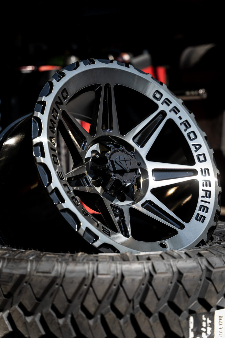 A 2020 Jeep Gladiator on Blaque Diamond BD-O102 Tinted Machined Black Wheels