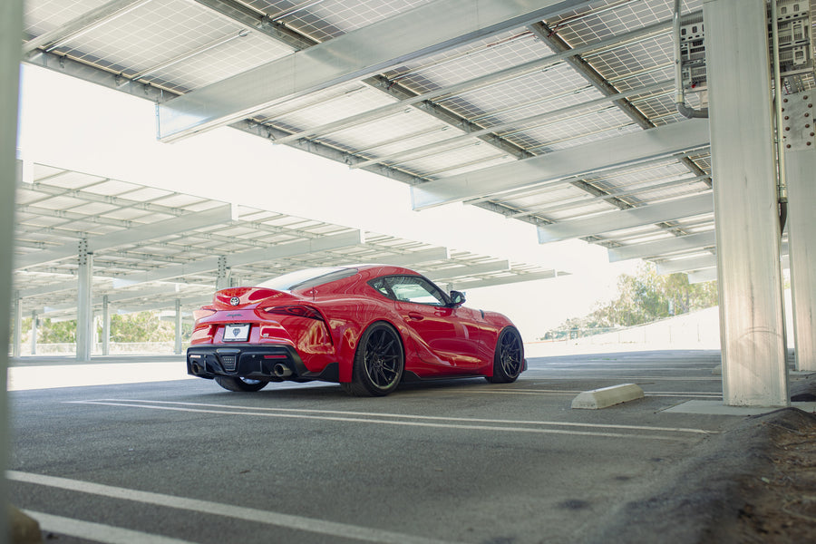 A 2020 Toyota Supra Launch Edition on Blaque Diamond BD-F20 Gloss Black Wheels