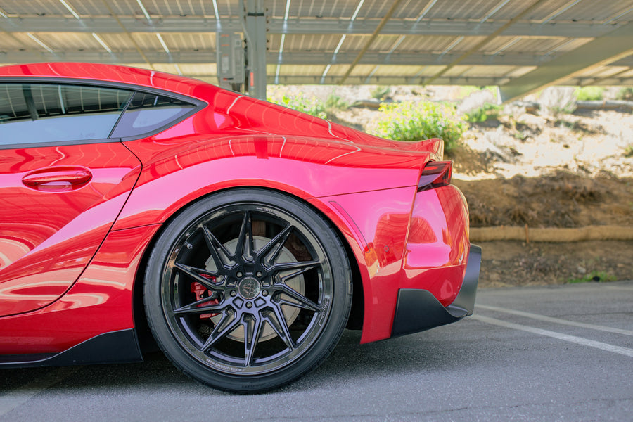 A 2020 Toyota Supra Launch Edition on Blaque Diamond BD-F20 Gloss Black Wheels