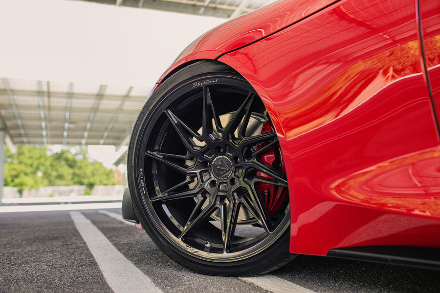 A 2020 Toyota Supra Launch Edition on Blaque Diamond BD-F20 Gloss Black Wheels