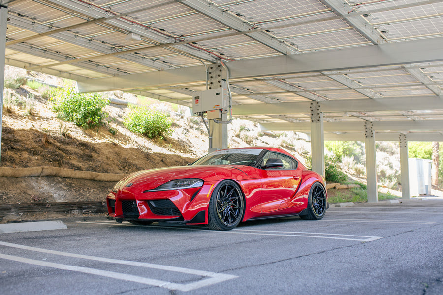 A 2020 Toyota Supra Launch Edition on Blaque Diamond BD-F20 Gloss Black Wheels