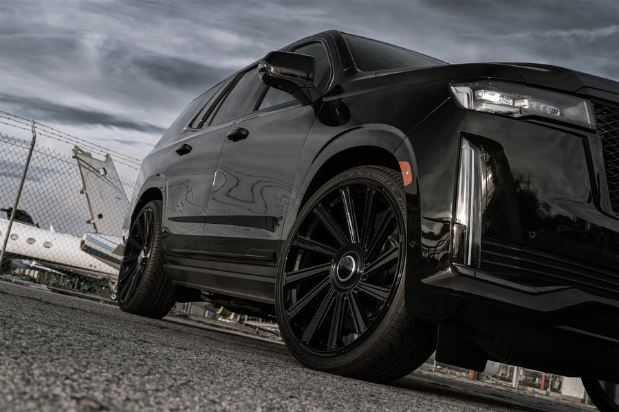 A 2022 Cadillac Escalade on Blaque Diamond BD-40 Gloss Black Wheels