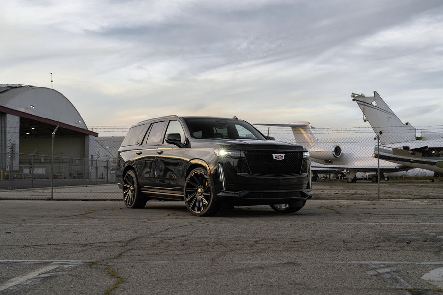 A 2022 Cadillac Escalade on Blaque Diamond BD-40 Gloss Black Wheels