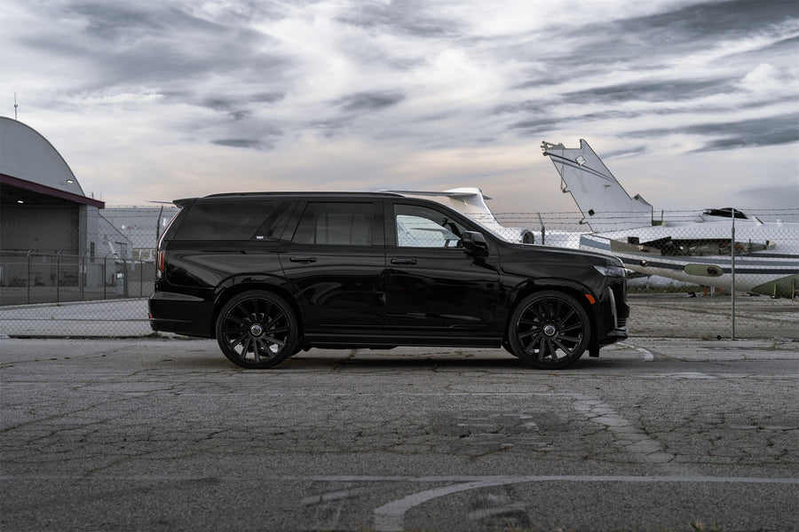 A 2022 Cadillac Escalade on Blaque Diamond BD-40 Gloss Black Wheels