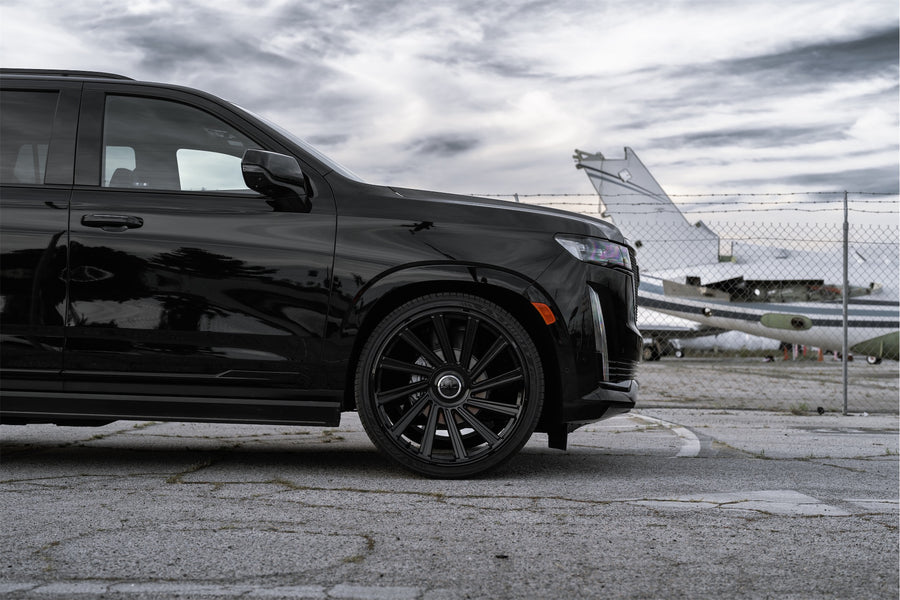 A 2022 Cadillac Escalade on Blaque Diamond BD-40 Gloss Black Wheels