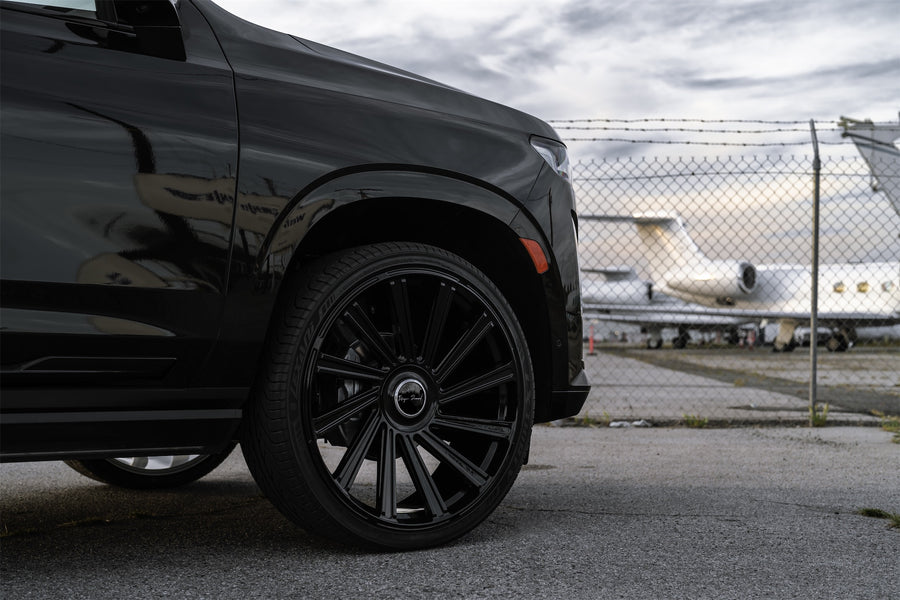 A 2022 Cadillac Escalade on Blaque Diamond BD-40 Gloss Black Wheels