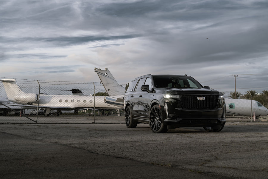 A 2022 Cadillac Escalade on Blaque Diamond BD-40 Gloss Black Wheels
