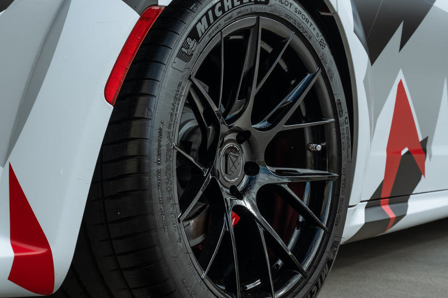 A Dodge Charger Hellcat Widebody on Blaque Diamond BD-F18 Gloss Black Wheels
