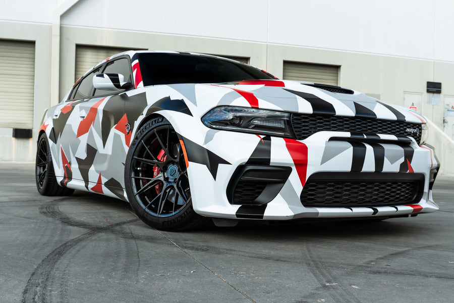 A Dodge Charger Hellcat Widebody on Blaque Diamond BD-F18 Gloss Black Wheels