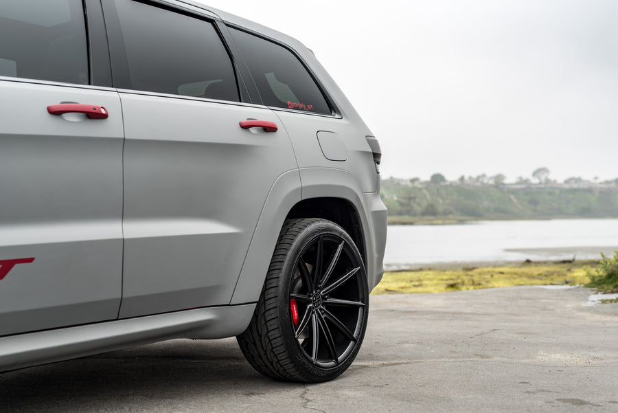 A 2014 Jeep Grand Cherokee SRT8 on Blaque Diamond BD11 Gloss Black Wheels