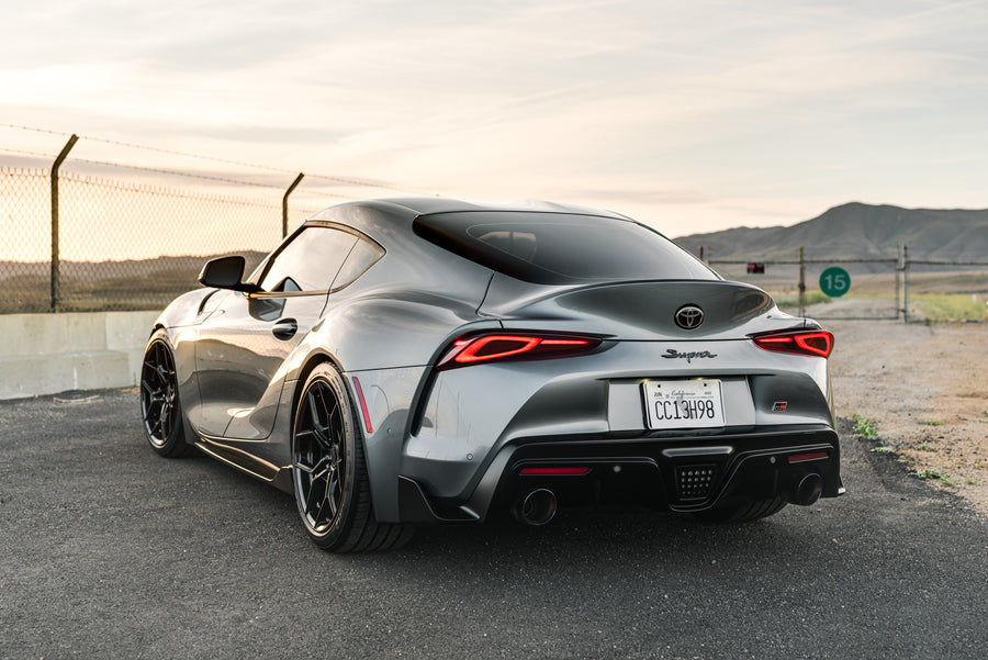 A 2021 Toyota Supra on Blaque Diamond BD-F25 Gloss Black Wheels