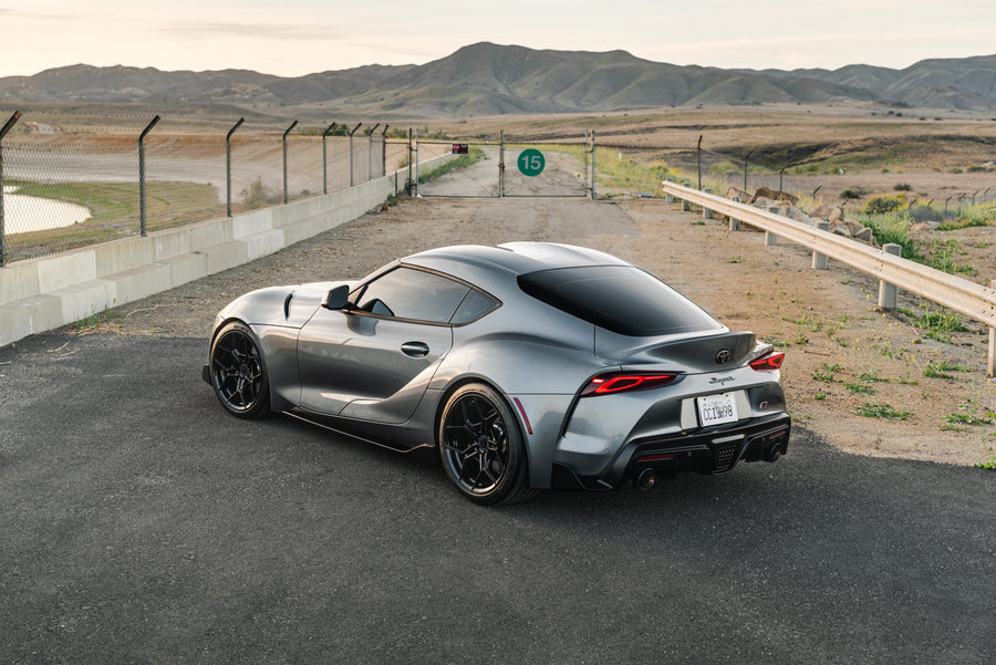 A 2021 Toyota Supra on Blaque Diamond BD-F25 Gloss Black Wheels