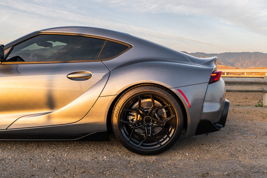 A 2021 Toyota Supra on Blaque Diamond BD-F25 Gloss Black Wheels