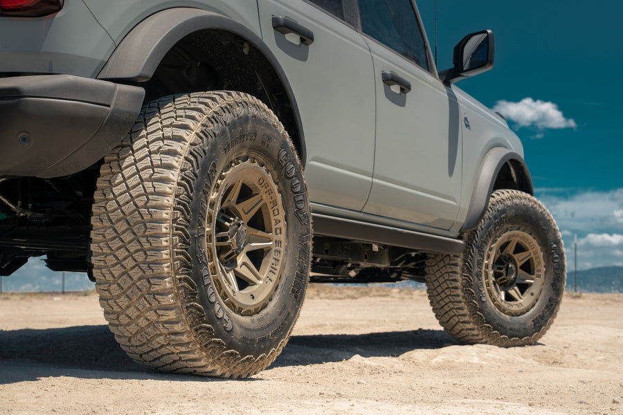A 2022 Ford Bronco on Blaque Diamond BD-O102 Matte Bronze Wheels