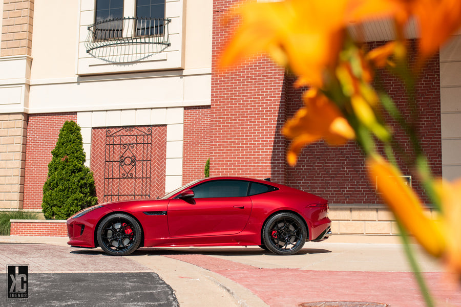 A 2015 Jaguar F-Type Coupe on Blaque Diamond BD-F25 Gloss Black Wheels