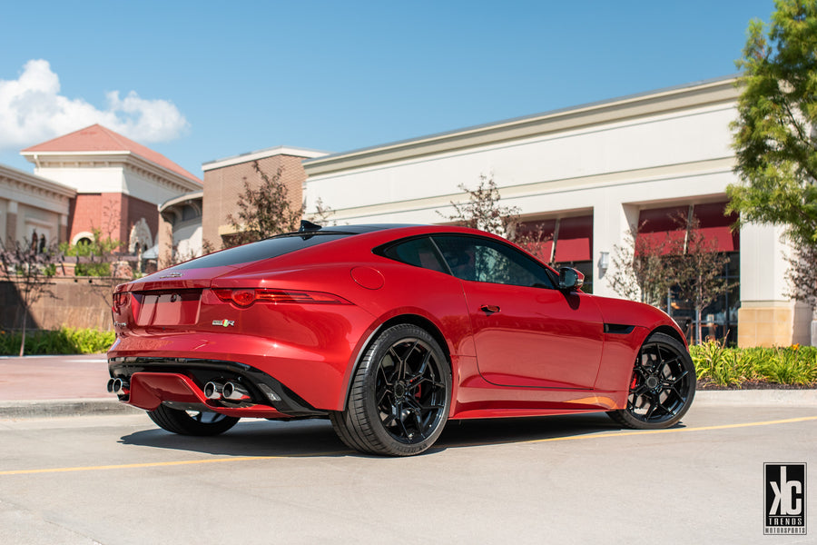 A 2015 Jaguar F-Type Coupe on Blaque Diamond BD-F25 Gloss Black Wheels