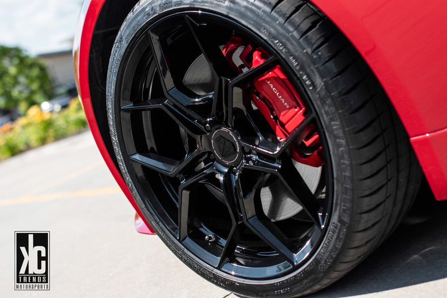 A 2015 Jaguar F-Type Coupe on Blaque Diamond BD-F25 Gloss Black Wheels