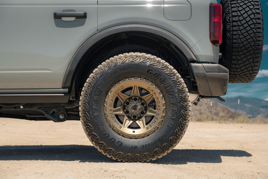 A 2022 Ford Bronco on Blaque Diamond BD-O102 Matte Bronze Wheels
