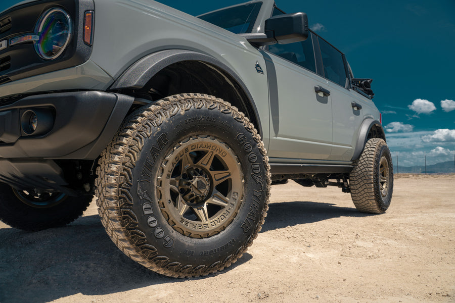 A 2022 Ford Bronco on Blaque Diamond BD-O102 Matte Bronze Wheels