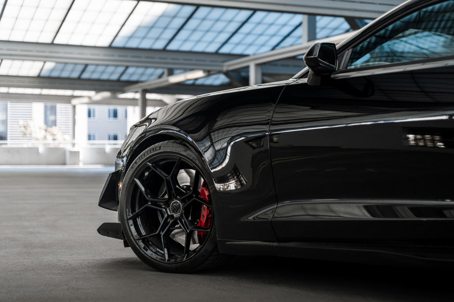 A 2018 Chevrolet Camaro ZL1 1LE on Blaque Diamond BD-F25 Gloss Black Wheels