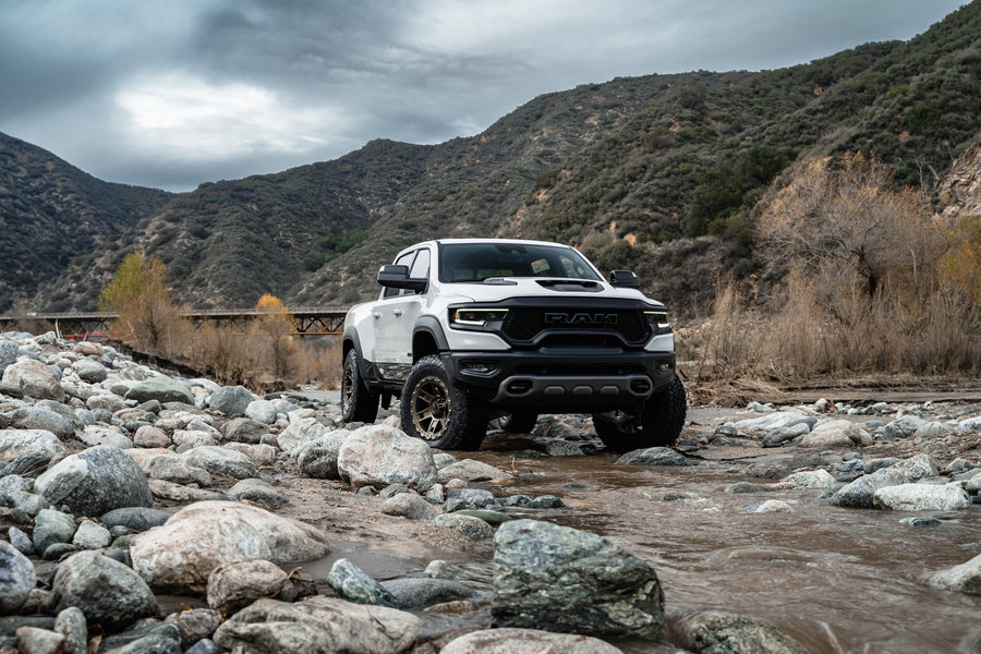 A 2022 Ram 1500 TRX on 20 Inch Blaque Diamond BD-O801 Matte Bronze Wheels