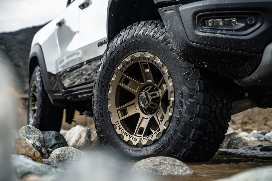 A 2022 Ram 1500 TRX on 20 Inch Blaque Diamond BD-O801 Matte Bronze Wheels
