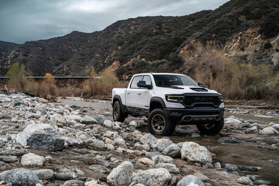 A 2022 Ram 1500 TRX on 20 Inch Blaque Diamond BD-O801 Matte Bronze Wheels
