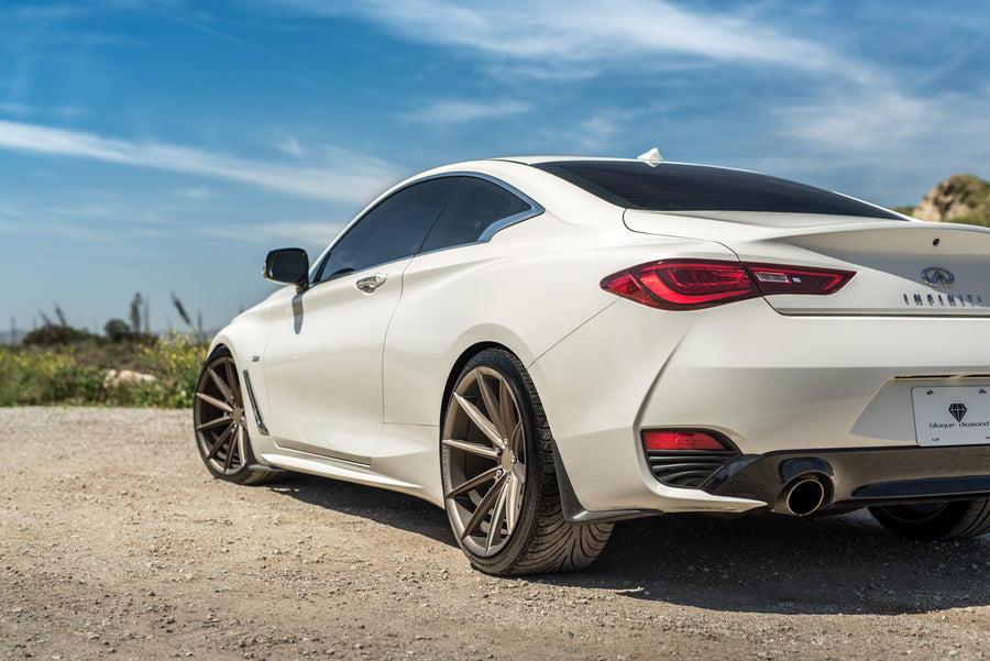 A 2017 Infiniti Q60 on Blaque Diamond BD-11 Antique Bronze Wheels