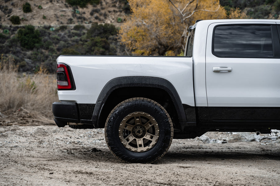 A 2022 Ram 1500 TRX on 20 Inch Blaque Diamond BD-O801 Matte Bronze Wheels