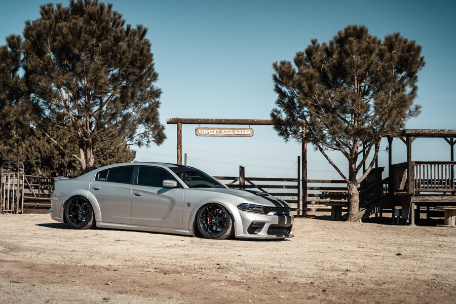 A 2020 Dodge Charger Hellcat Widebody on Blaque Diamond BD-F25 Gloss Black Wheels