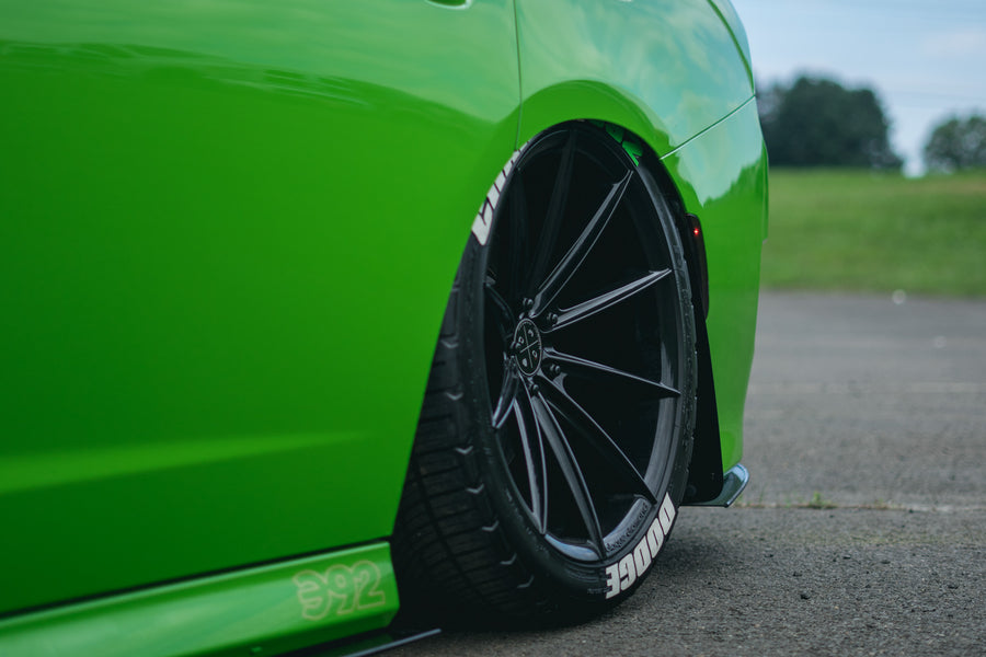 A 2016 Dodge Charger 392 on Blaque Diamond BD-11 Gloss Black Wheels