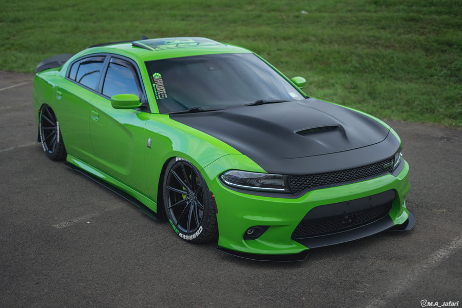 A 2016 Dodge Charger 392 on Blaque Diamond BD-11 Gloss Black Wheels